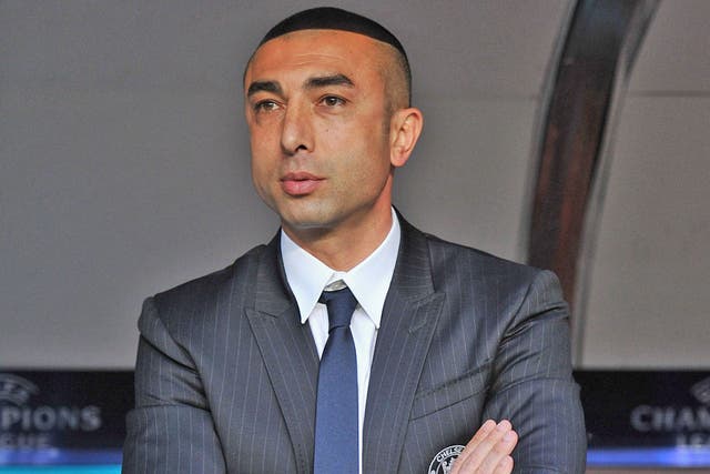 Chelsea caretaker manager Roberto Di Matteo watches proceedings from the bench in Lisbon