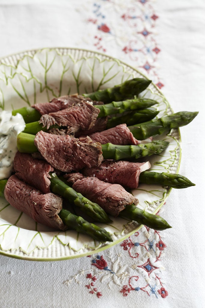 Asparagus and lamb wraps | The Independent | The Independent