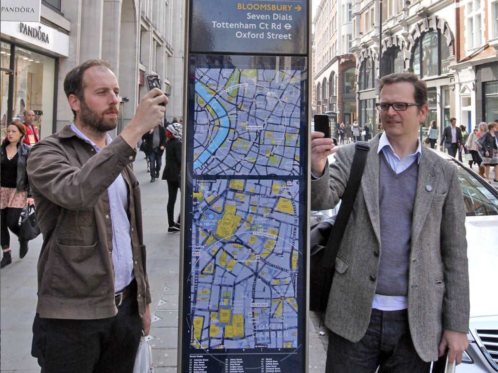 Antony Harrington, right, gives Simon Osbourne the typographic tour