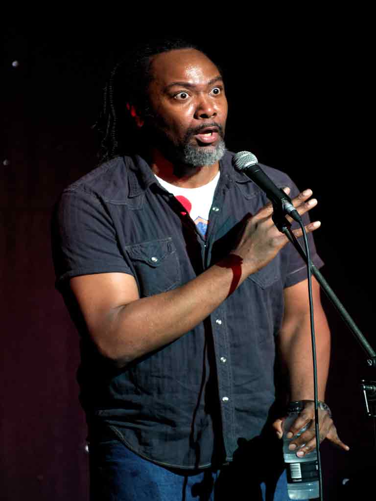 Reginald Hunter, seen here at the 2010 Annual Greenwich Comedy Festival, has made nine appearances