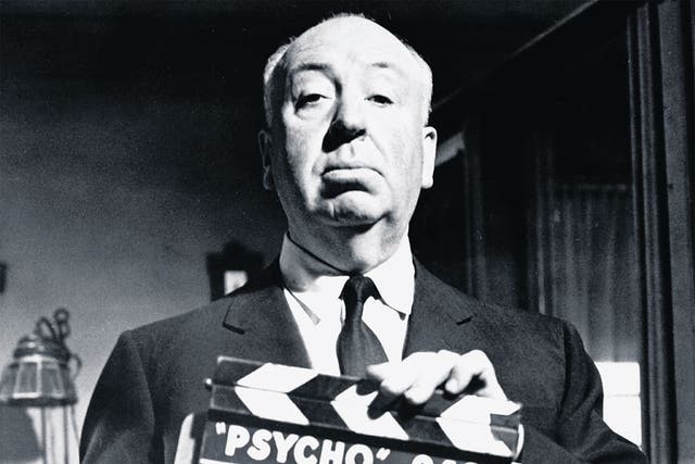 Hitchcock on the set of Psycho (1960)