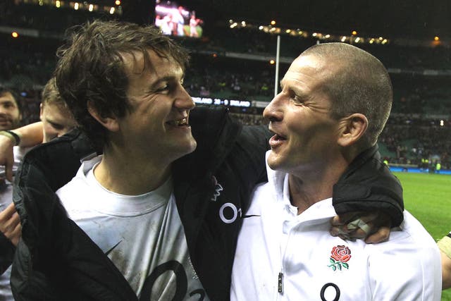 Smiles better: Stuart Lancaster has made the England camp into a challenging place to be for the likes of Lee Dickson (left), but also an environment full of fun