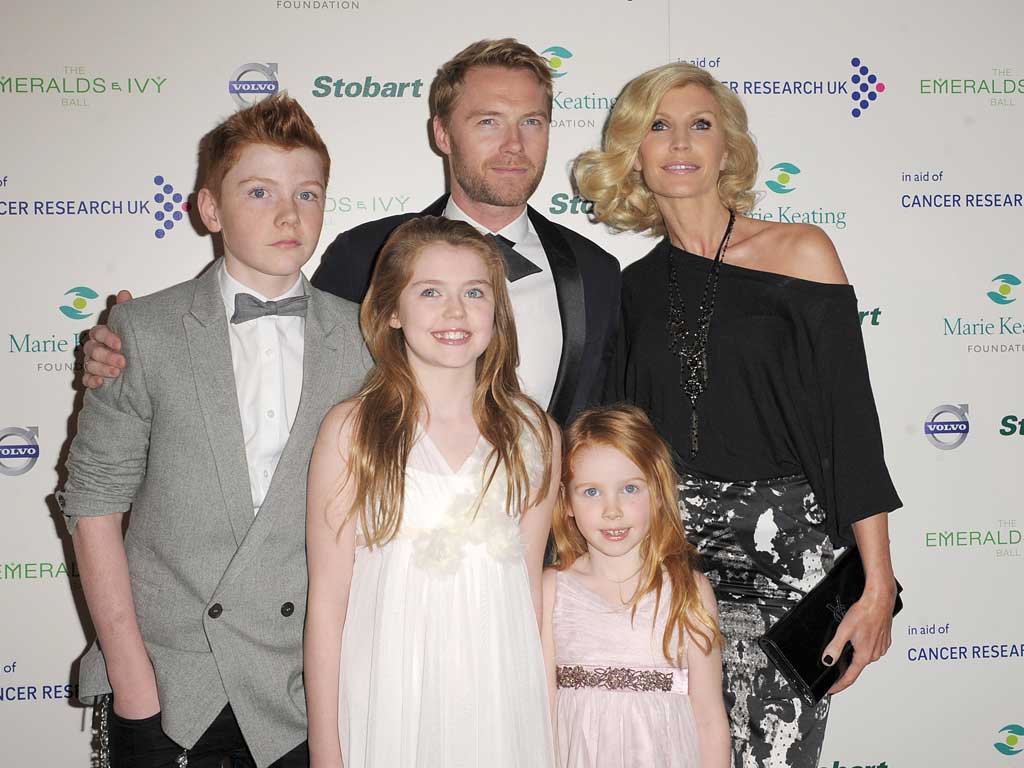 Ronan Keating with his wife Yvonne and children Jack, Marie and Ali