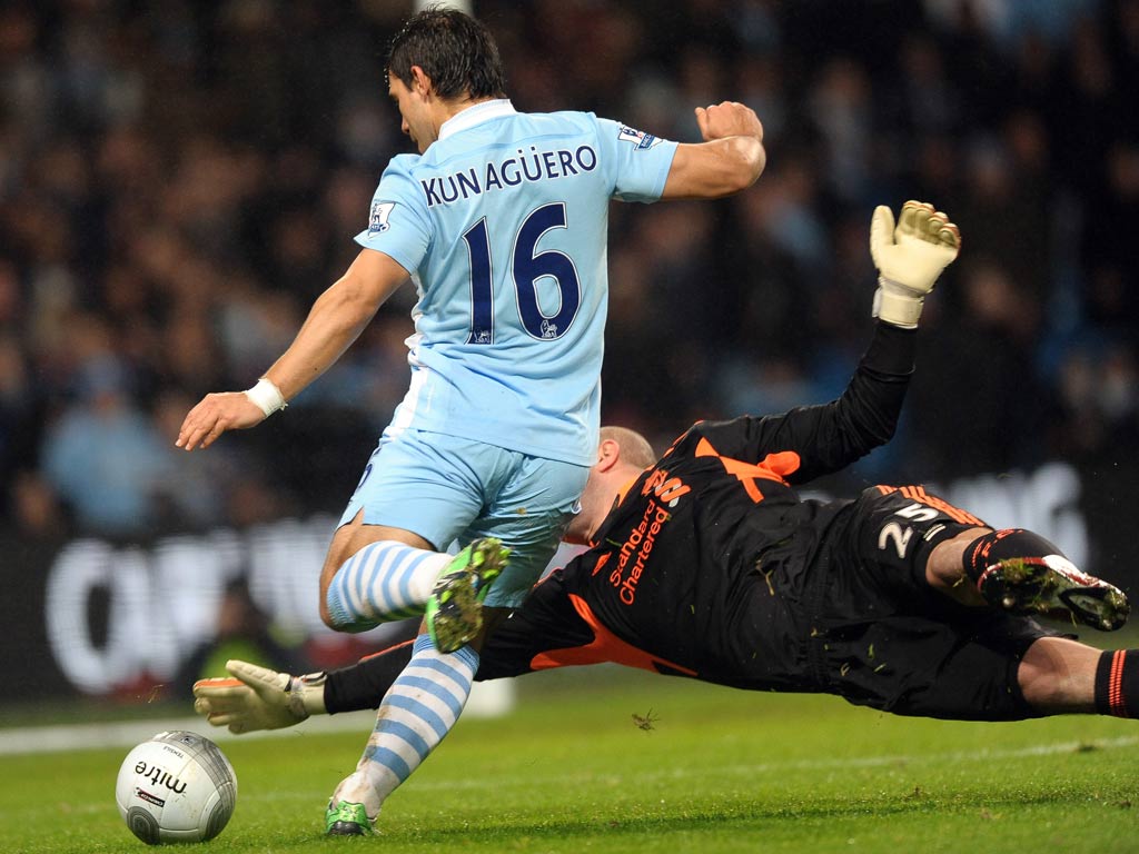 <b>Manchester City 3 Liverpool 0 (January 3)</b><br/>
Liverpool confirmed prior to the match they would not be appealing against Luis Suarez's eight-match ban for racially abusing Patrice Evra, while on the field Pepe Reina's error allowed Sergio Aguero to put City ahead, with further goals following from Yaya Toure and James Milner.