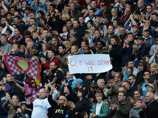 <b>Aston Villa 2-4 Chelsea </b><br/>
Aston Villa fans give a standing ovation during the 19th minute in support of club captain Stiliyan Petrov who was diagnosed with acute leukemia last week.
