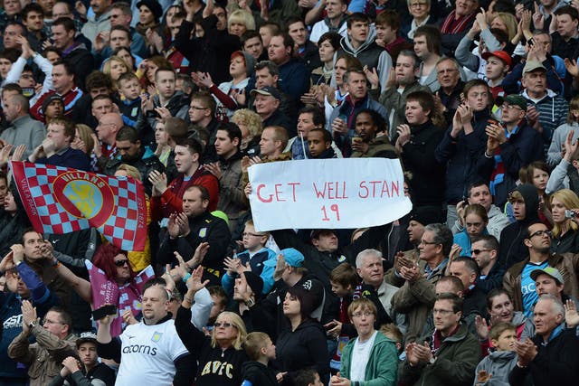 <b>Aston Villa 2-4 Chelsea </b><br/>
Aston Villa fans give a standing ovation during the 19th minute in support of club captain Stiliyan Petrov who was diagnosed with acute leukemia last week.
