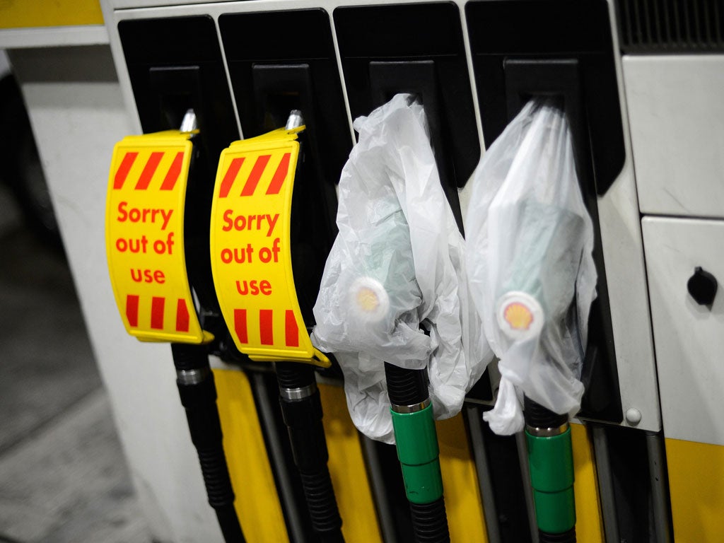 Panic buying has led to empty pumps at petrol stations