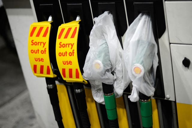 Panic buying has led to empty pumps at petrol stations