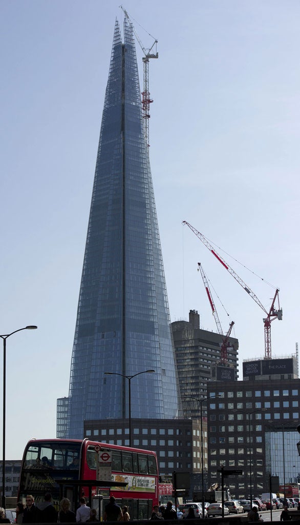 The Shard at full height, seen across the London skyline