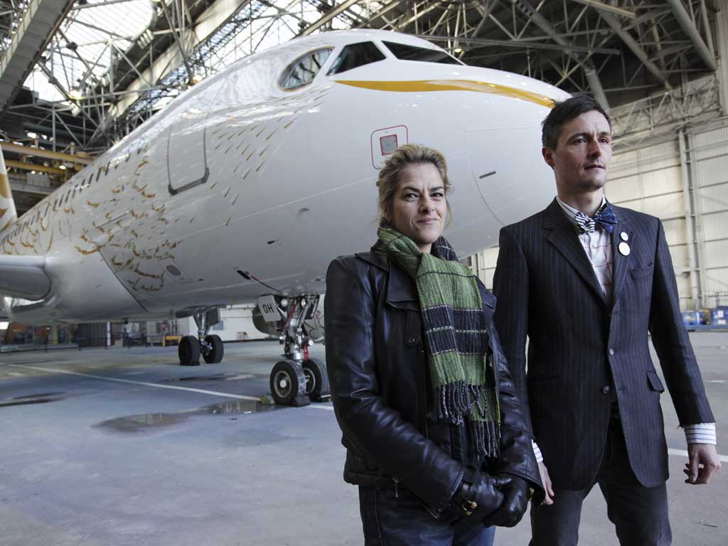 The outside of the nine 'Dove' aircraft has been designed by artist-designer Pascal Anson (right) who has been mentored by Tracey Emin