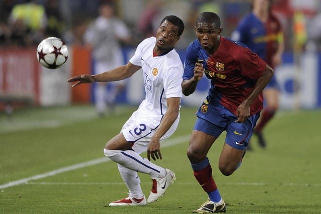 Samuel Eto'o pictured in the 2009 Champions League final for Barcelona