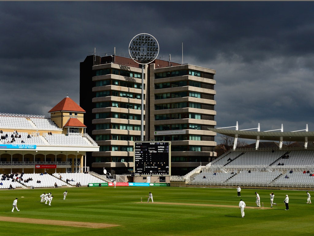 Leaden skies over Trent Bridge made for an atmospheric opening day
