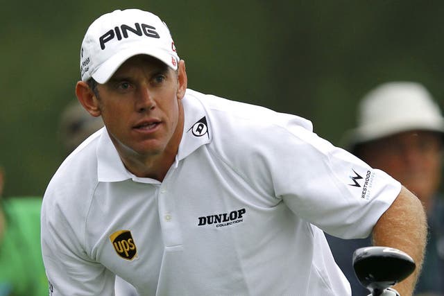 Lee Westwood has a first round lead in a major for the first time