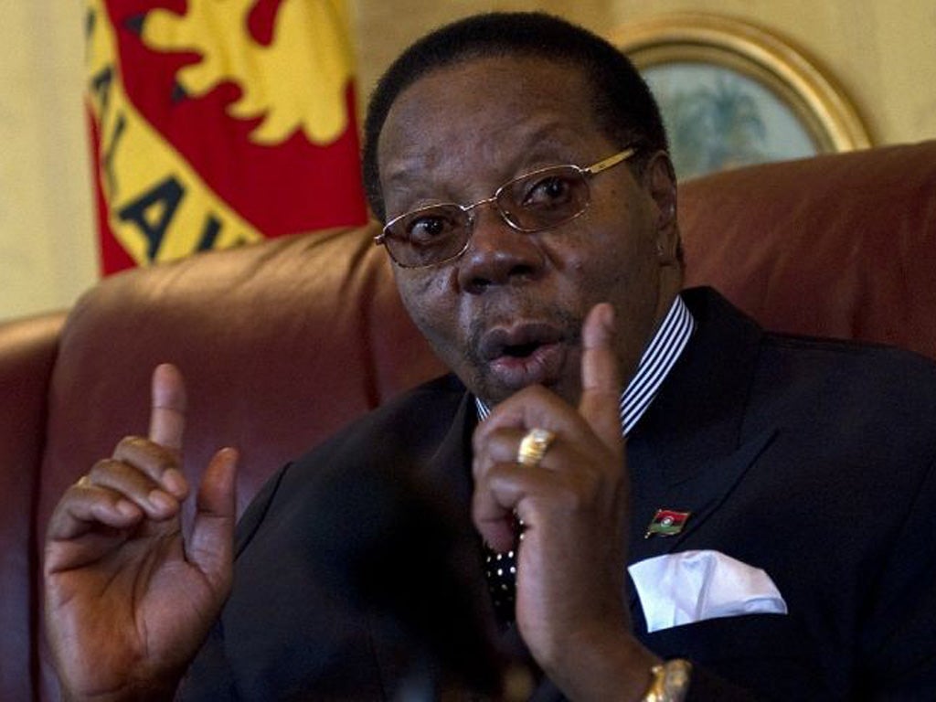 Mutharika is interviewed in Lilongwe last July, just after the shooting of anti-government protesters