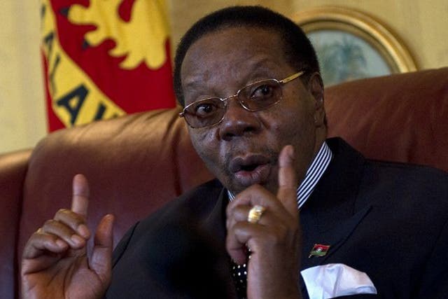 Mutharika is interviewed in Lilongwe last July, just after the shooting of anti-government protesters