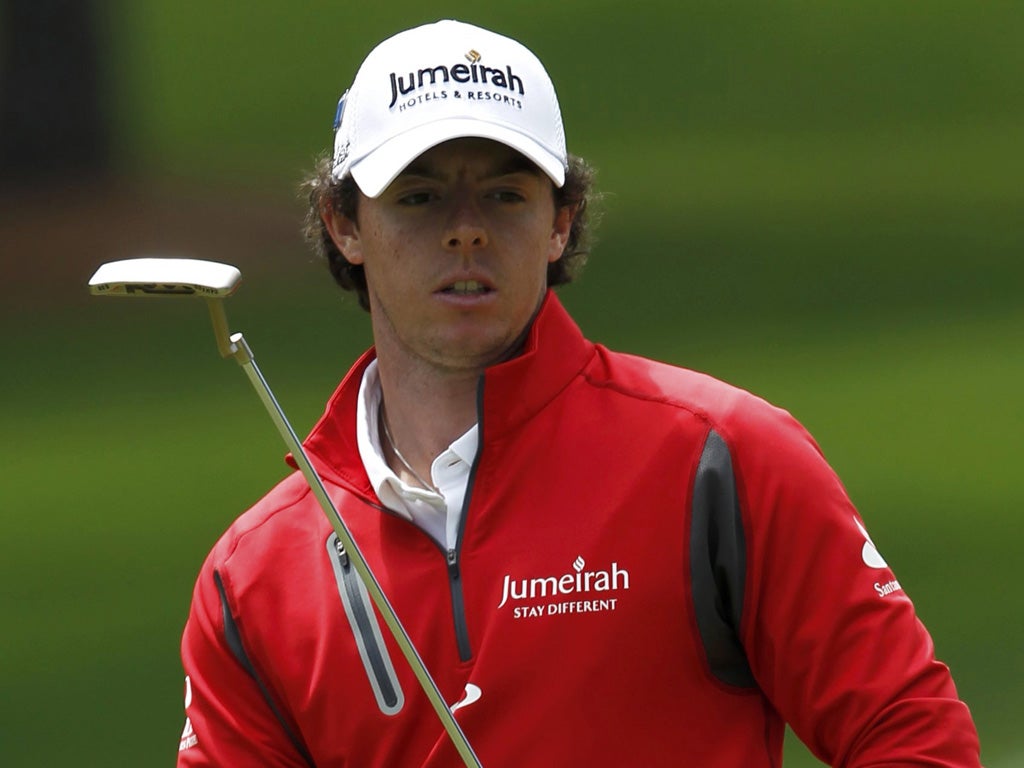 Rory McIlroy stays focused on his task at Augusta