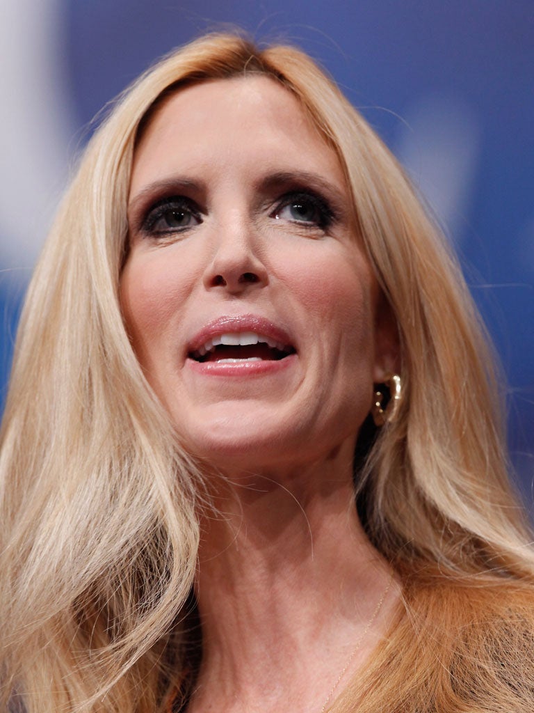Ann Coulter , right-wing American author, known as 'the Republican Michael Moore'. Polite insouciance verging on patient exasperation Paxman: 'You describeDarwinism as 'the liberals' creation myth' … What isyour alternative?'