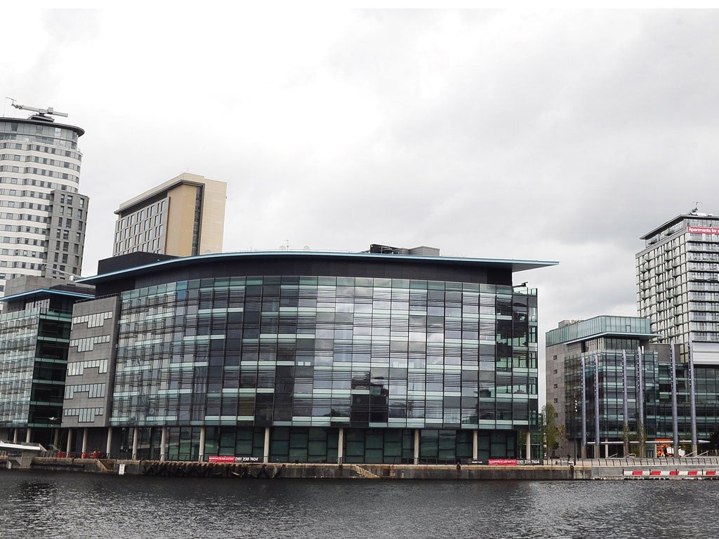 A general view of the BBC new 'Media City' headquarters in Salford
