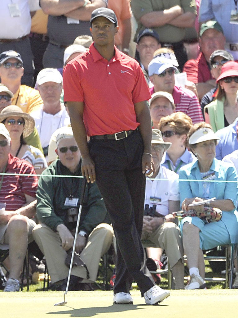 Tiger Woods has plenty on his mind during the fourth round of the Masters