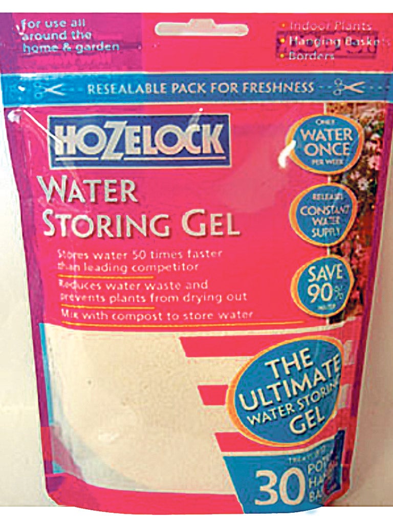 <p><u><strong>1. Water Gel</strong></u></p>
<p>£8.99, amazon.co.uk</p>
<p>Create mini reservoirs around the roots of your plants, so the amount of water needed and the frequency of watering is cut.</p>