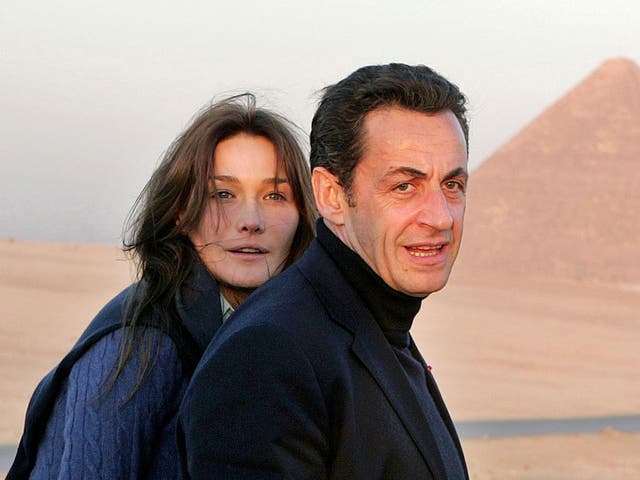 Nicolas Sarkozy with his wife, Carla Bruni