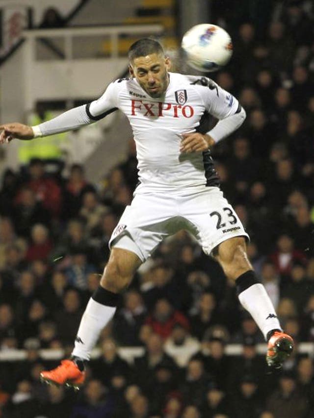 Clint Dempsey scores Fulham's first goal