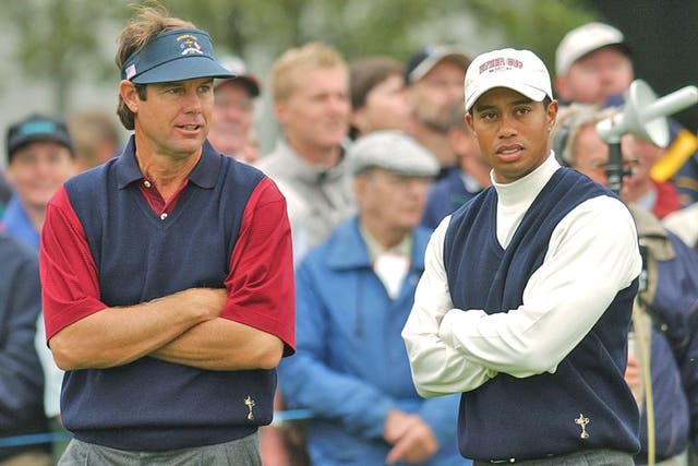 Azinger and Woods, pictured together at the 2002 Ryder Cup