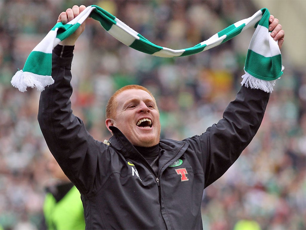 Neil Lennon enjoys Celtic's title triumph