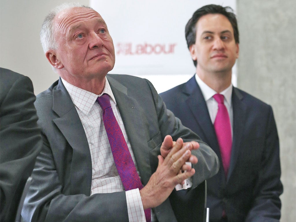 Ken Livingstone shows his emotions as he watches Labour's mayoral video with Ed Miliband
