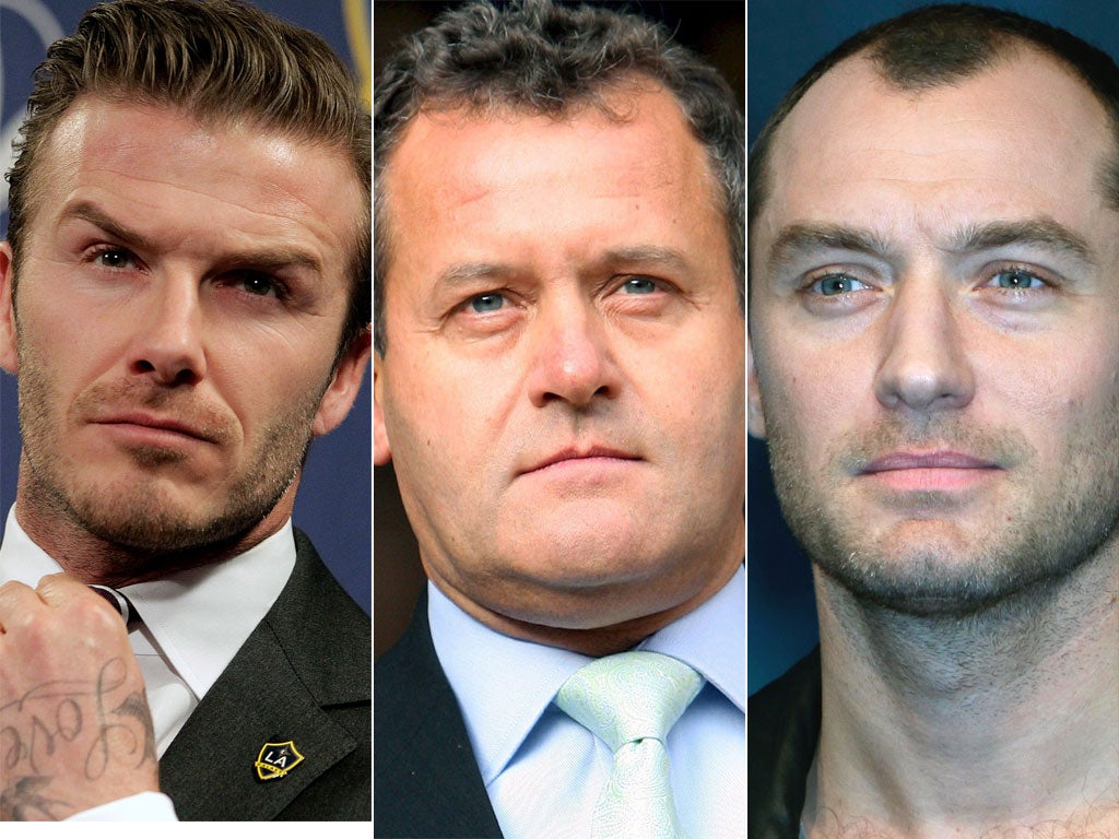 David Beckham, Princess Diana's former butler Paul Burrell and actor Jude Law are rumoured to be targets
