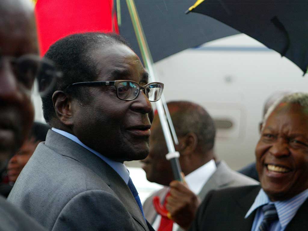 Robert Mugabe arrived home from Asia this morning