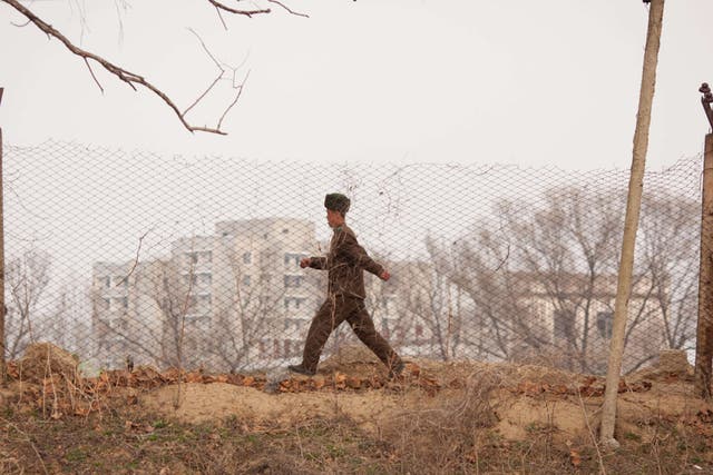 A soldier in Pyongyang