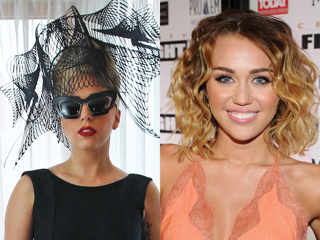 Lady Gaga and Miley Cyrus have both caused a stir on Twitter by tweeting about their diets this week