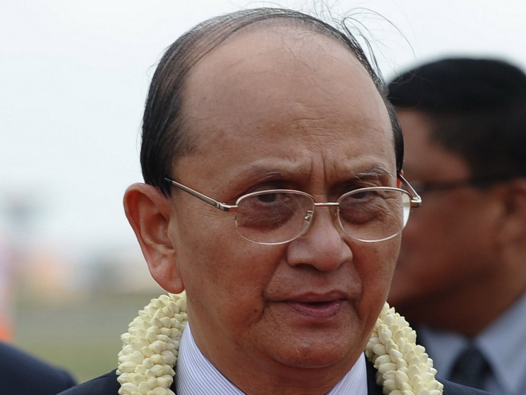 Thein Sein: David Cameron will meet the Burmese President and is expected to praise his drive towards democracy