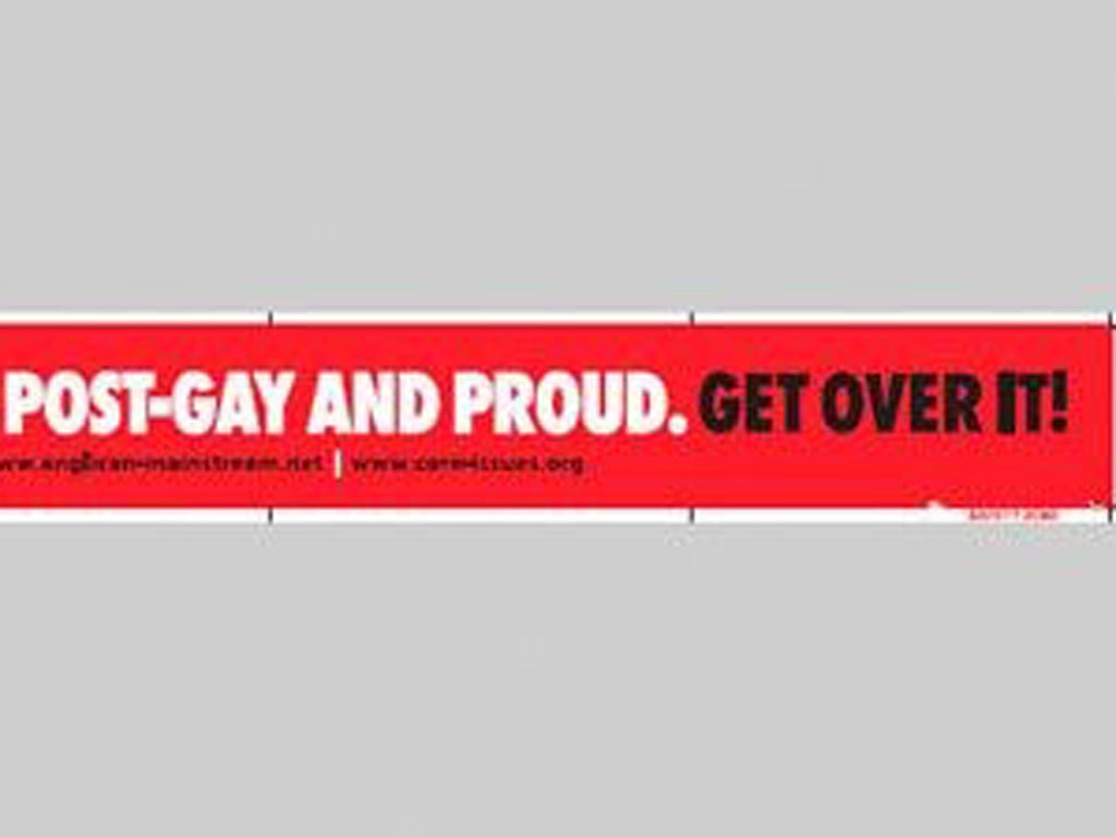 The adverts mimicked a recent campaign by the gay-rights group Stonewall which used the strapline “Some people are gay, get over it!”.