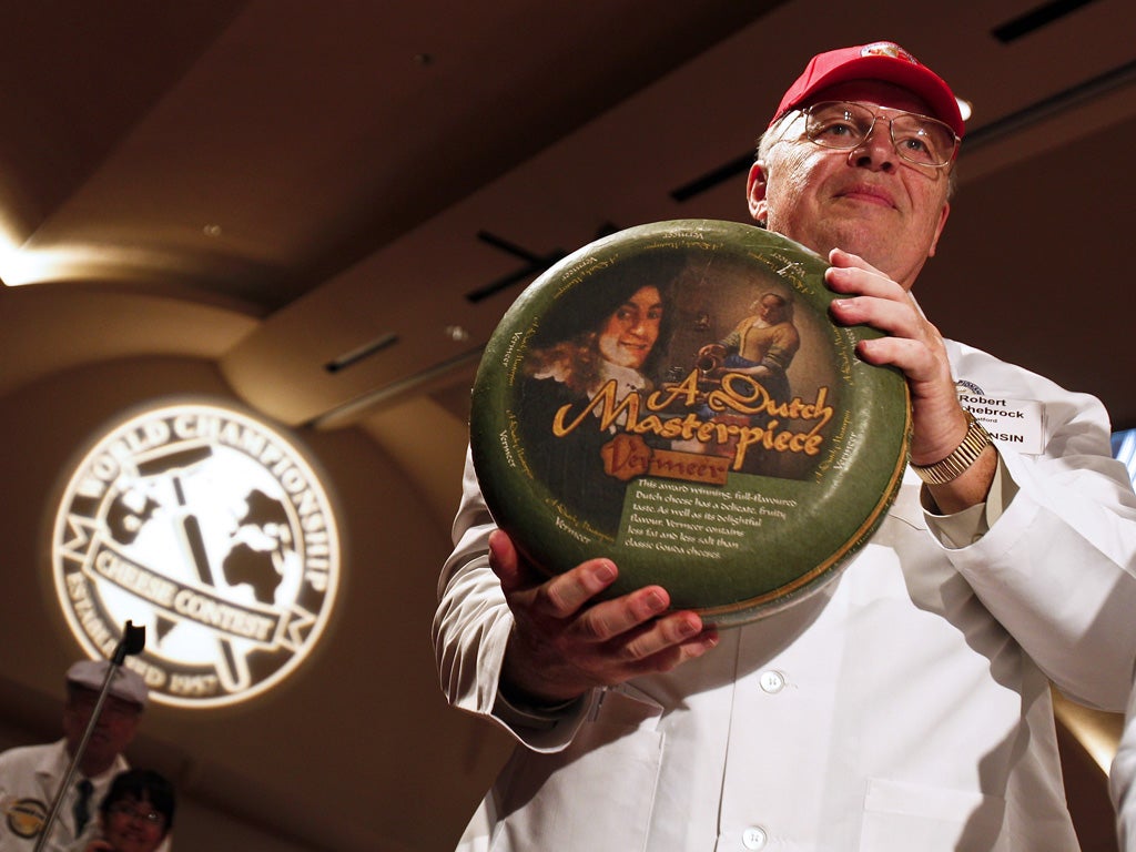 The winning cheese at the championships in Madison, Wisconsin