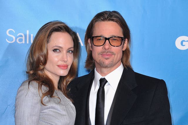 Brad Pitt with fiancée Angelina Jolie