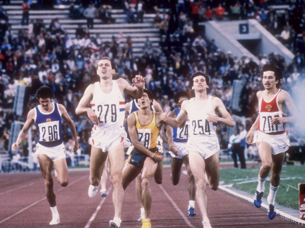 Over the line: Steve Ovett (right) beats Sebastian Coe to the 800m gold medal at the Moscow Olympics in 1980