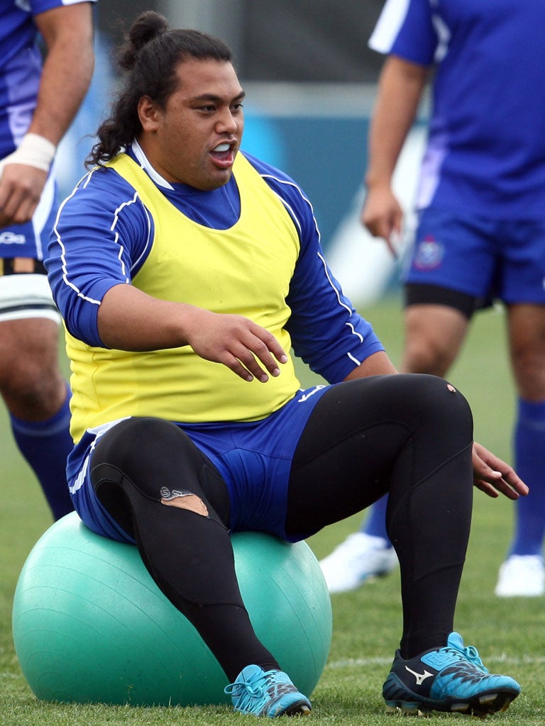 Heavy duty: Census Johnston of Toulouse may be a nutritionist's nightmare but the Samoan is also the top tighthead prop at Europe's biggest club