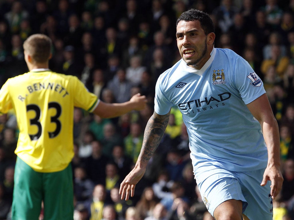 Ducking and 'diving': Tevez left a post-match interview