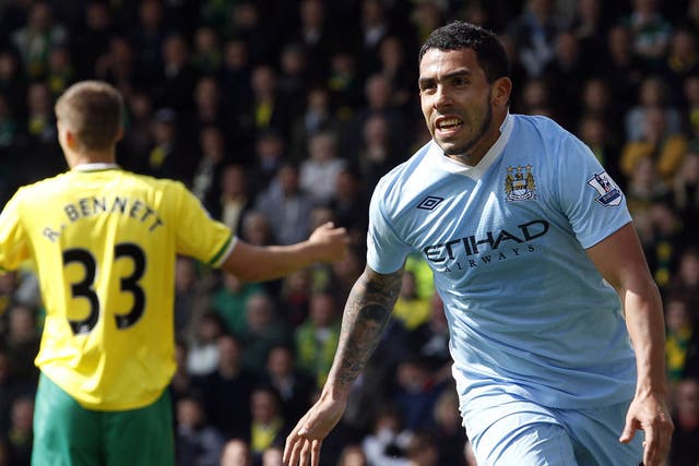 Ducking and 'diving': Tevez left a post-match interview