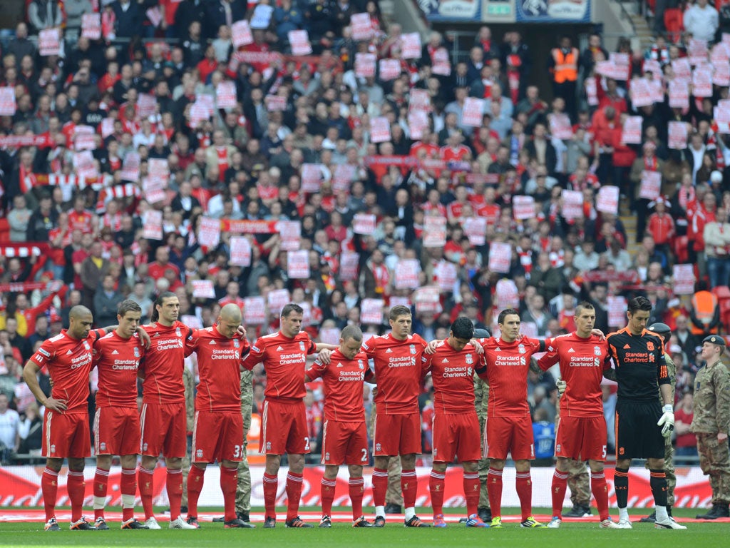 Yesterday marked the 23rd anniversary of the Hillsborough disaster. Both Liverpool (pictured) and Everton players paid their respects with a minute’s silence before Saturday’s semi-final at Wembley
