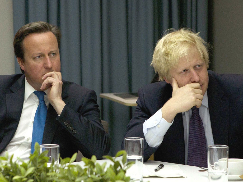 David Cameron takes time out to help Boris Johnson on his London mayoral campaign trail yesterday