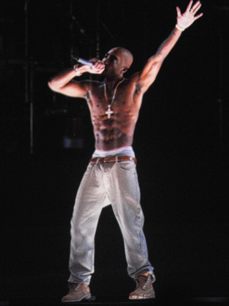 The late Tupac Shakur at Coachella making virtual appearance