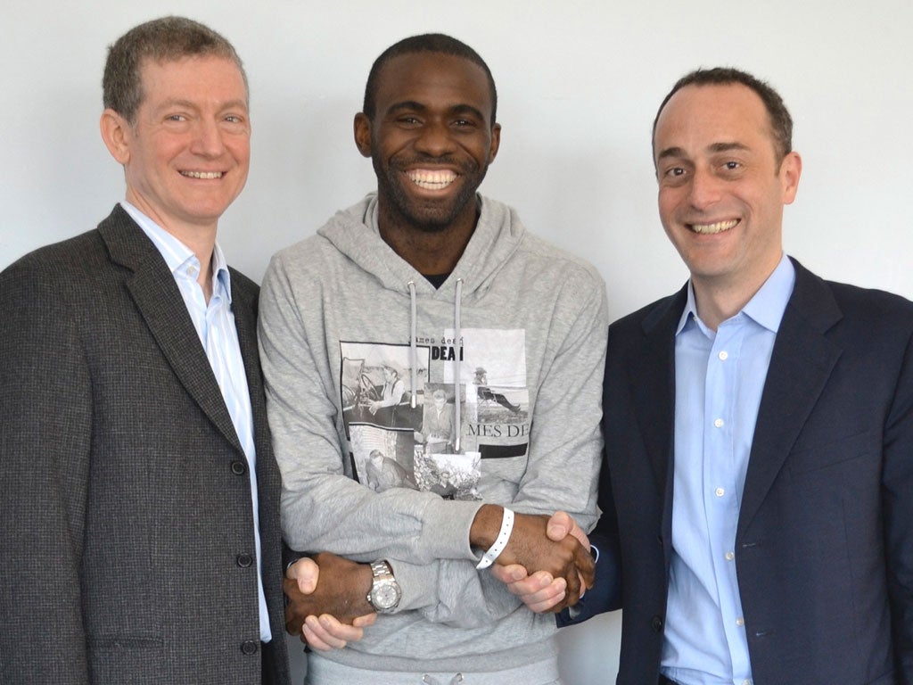 The smiles say it all as Fabrice Muamba shows his gratitude