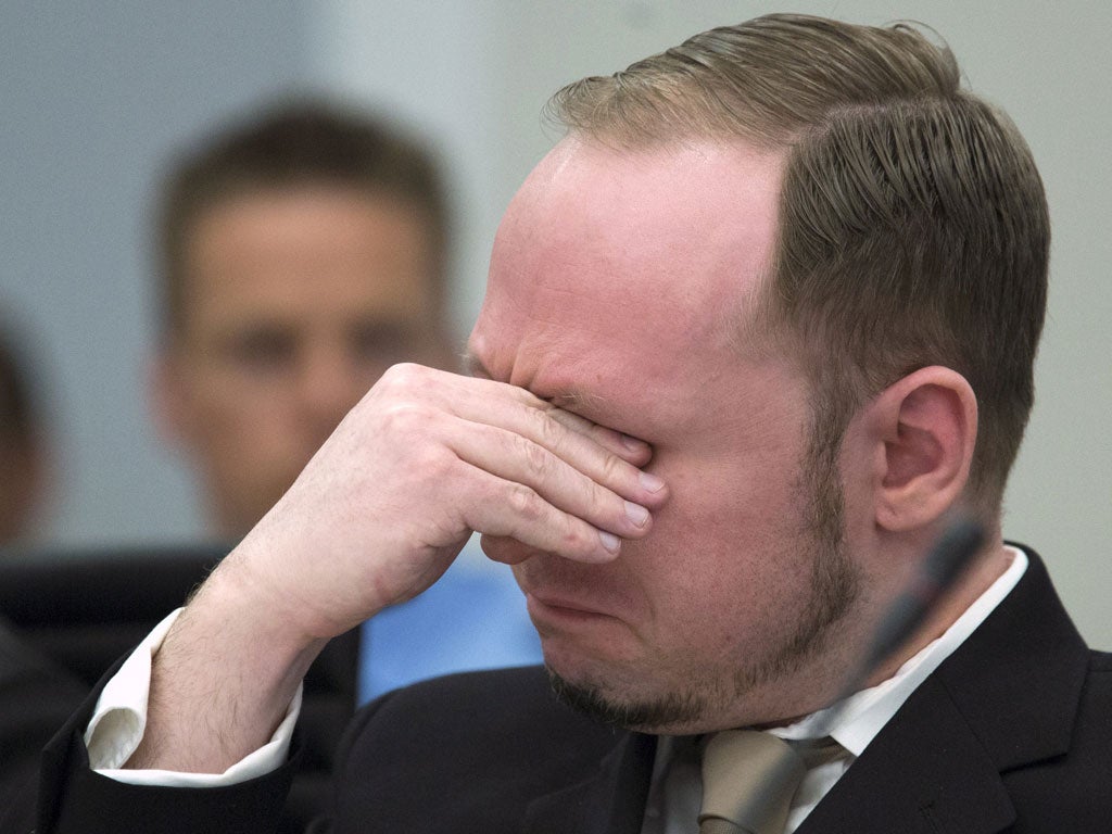 Anders Behring Breivik pleaded not guilty to terror and murder charges, however, he was moved to tears when one of his own propaganda films was shown