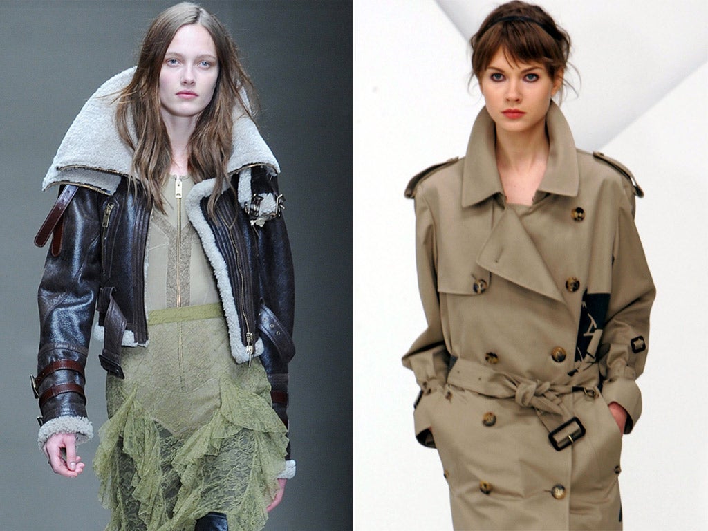 Burberry A/W 2010: a clever reworking of a classic; Aquascutum A/W 2005: relying on the familiar