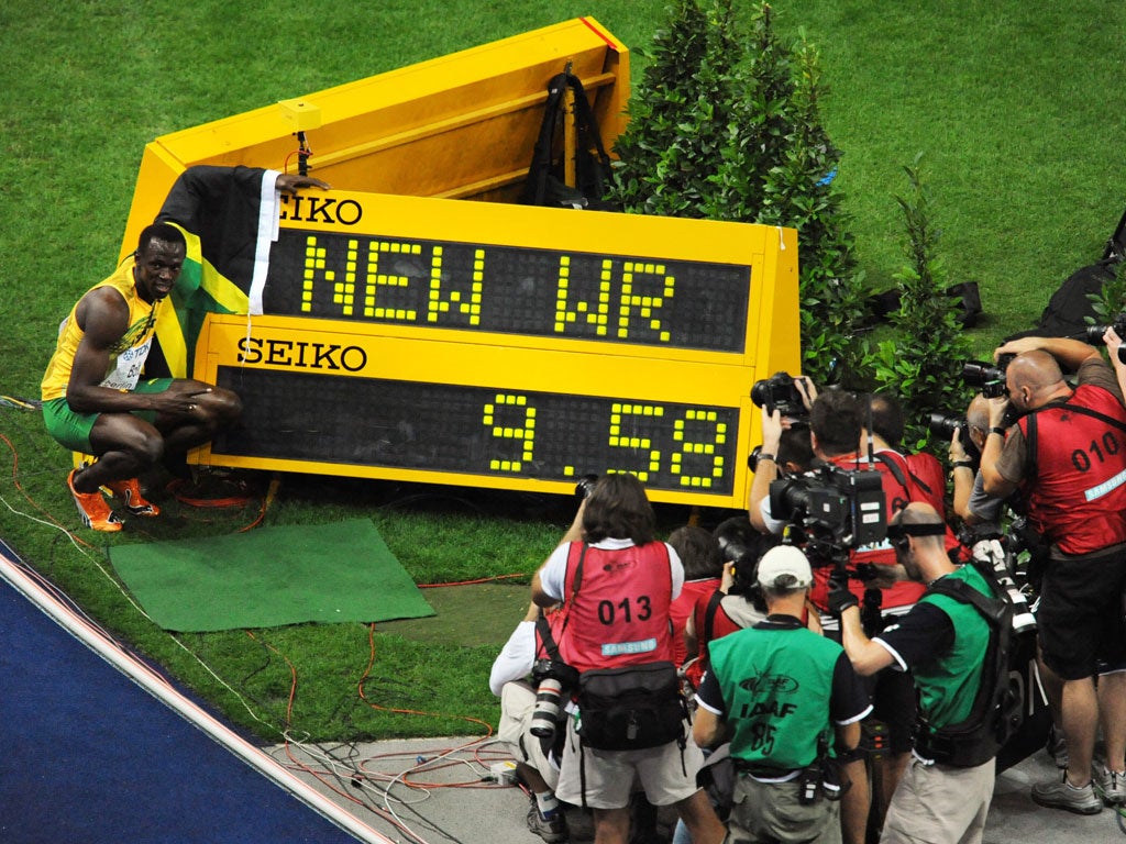 Usain Bolt's world record time