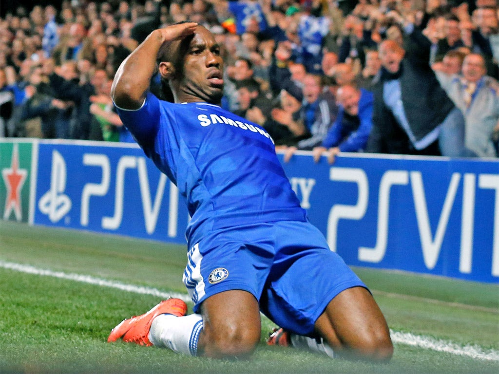 Didier Drogba salutes the crowd after his winner last night