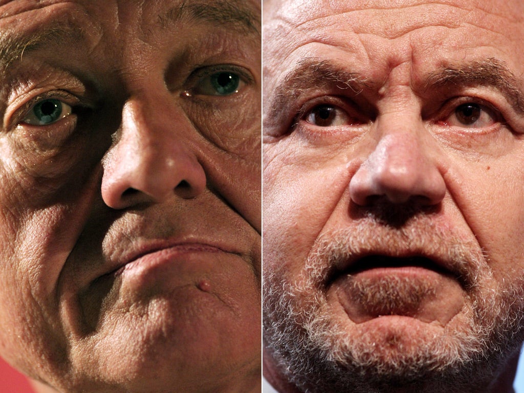 Lord Sugar (right), whose catchphrase is 'You're Fired!' described the contest between the incumbent Boris Johnson and Livingstone (left) as a 'real issue'.